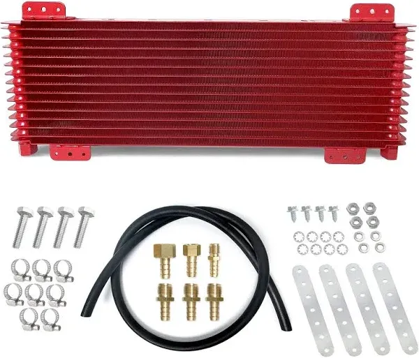 Low Pressure Drop Trans Cooler 40K Transmission Oil Cooler Kit 47391 Compatible with Heavy Duty 40,000 GVW Max including Mounting Hardware, Towing Applications and Advanced Cooling Protection LPD47391