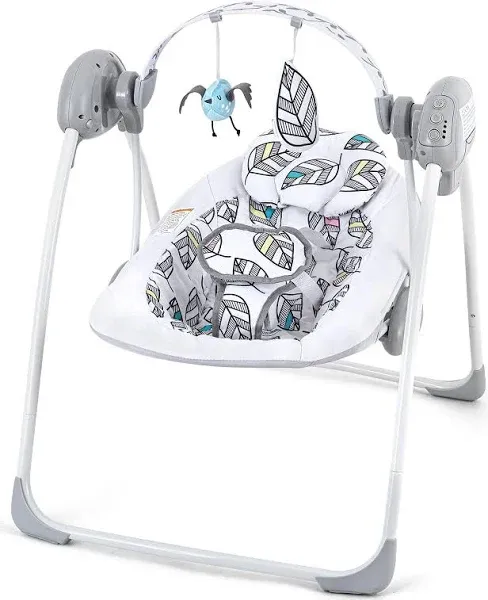 Baby Swing,Baby Swings for Infants,Easy-Fold Infant Swing with Adaptable Speed,Music,Timing,Portable Baby Swing Indoor/Outdoor,Baby Swing for Babies 0-6 Months 6-20 lbs White