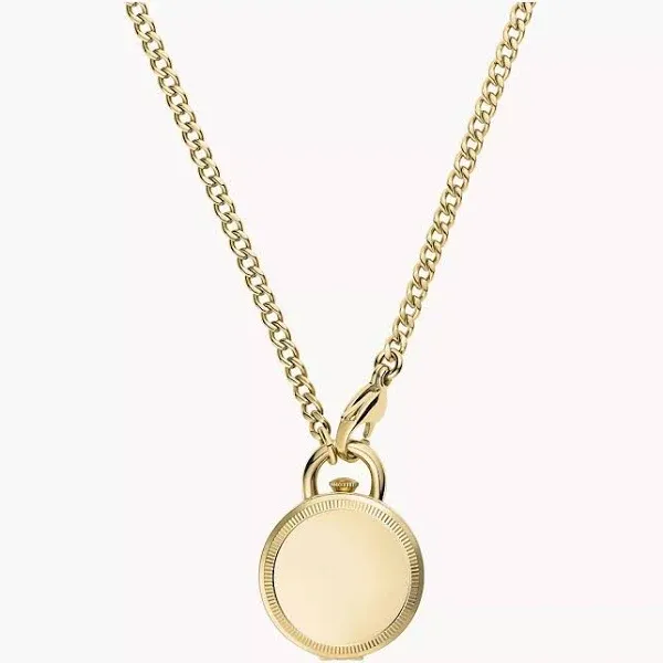 Engraved Fossil Goldtone Jacqueline Watch Necklace