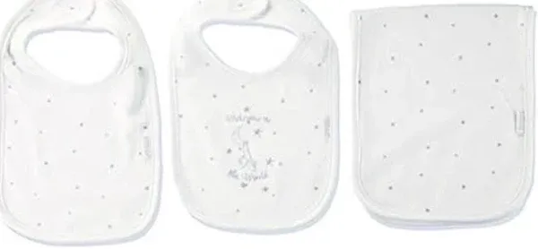 Little Me Unisex 3-Piece Bib & Burp Cloth Set