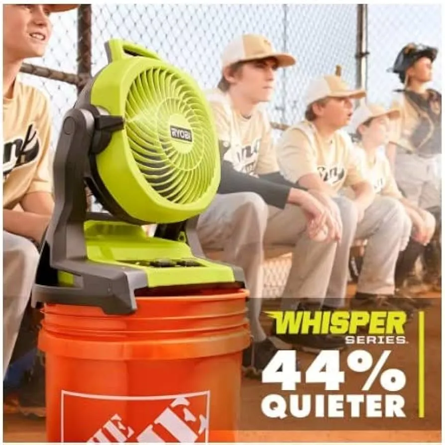 Ryobi 18V ONE+ Cordless 7-1/2 in. Bucket Top Misting Fan Kit with 1.5 Ah Battery