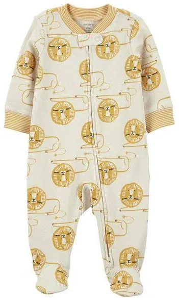 Baby Lion 2-Way Zip Cotton Blend Sleep & Play Pajamas