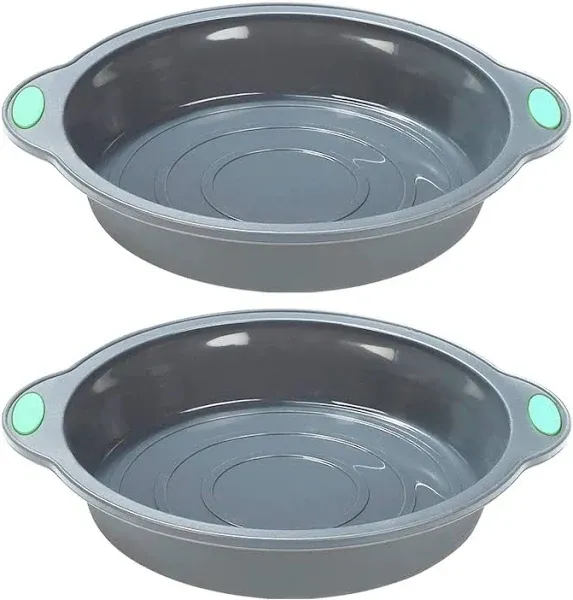 To encounter 9 Inch Silicone Round Cake Pans, 2 Pack Nonstick Baking Set, Food