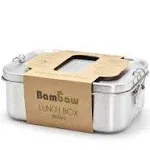 Bambaw Stainless Steel Bento Box | Adjustable Compartment Kids Metal Lunch Box |