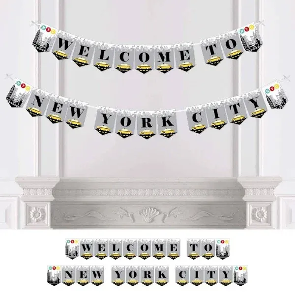 Big Dot of Happiness NYC Cityscape - New York City Party Bunting Banner - Party Decorations - Welcome to New York City