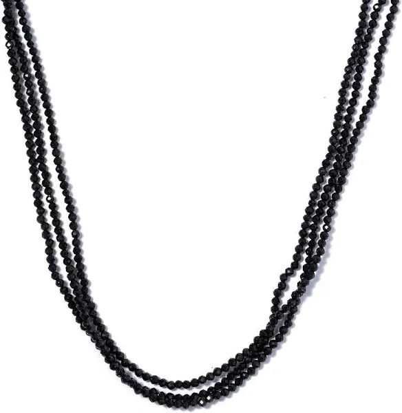 Shop LC Thai Black Spinel Beaded Multi Strand Necklace