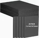 20 Pcs Black Foam Board 14 x 11 inch Foam Core Board Black Poster Board 3/16" Thick Foam Backing Boards for Crafts Poster Making Art Presentations