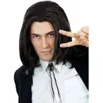 ALLAURA - Assassin Wick Wig Hitman Black Keanu Wig 90s Mens Costume - Black Vincent Vega Wig Hairstyle Can Tie into Ponytail