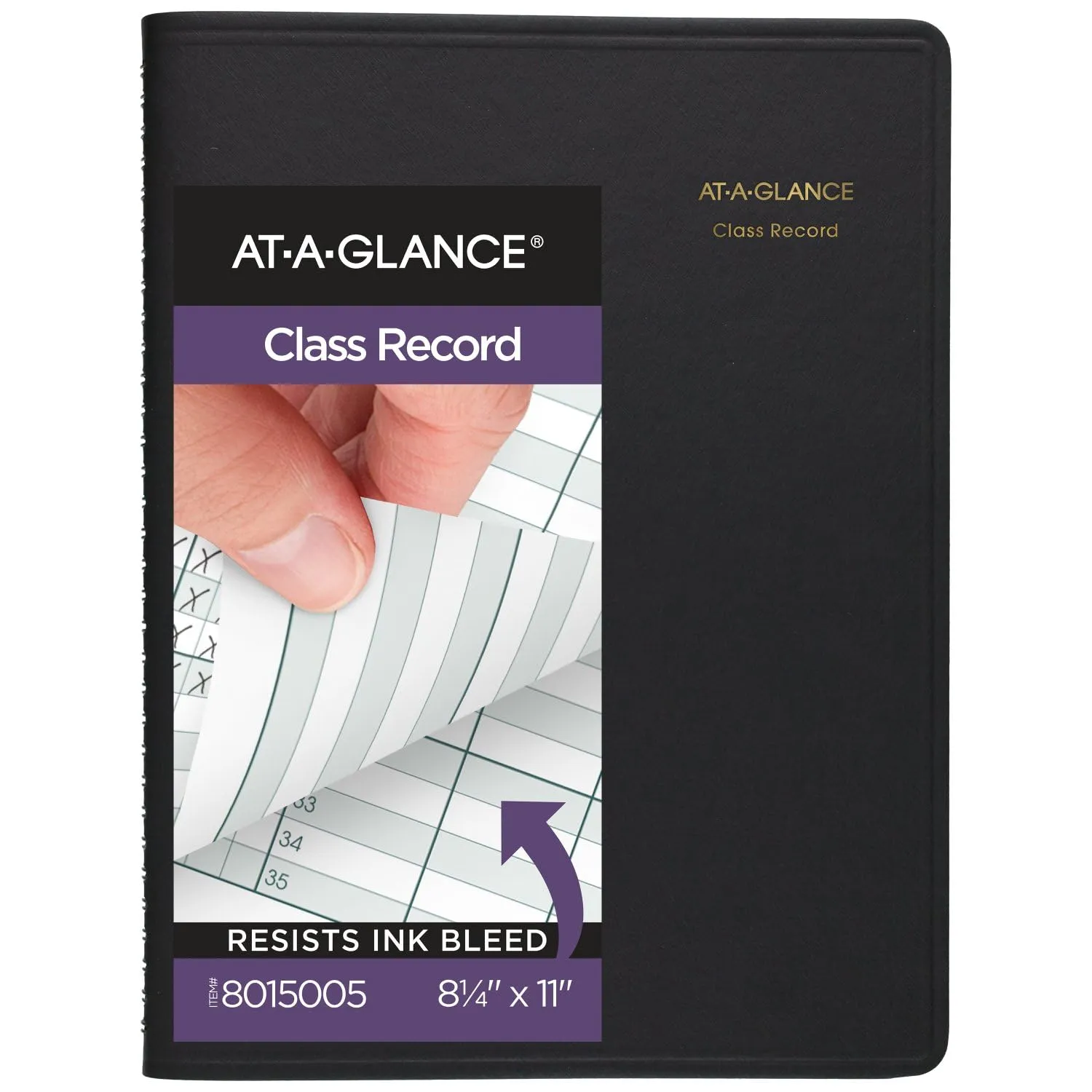 AT-A-GLANCE® Undated Class Record Book, 8 1/4"" x 10 7/8"", Black