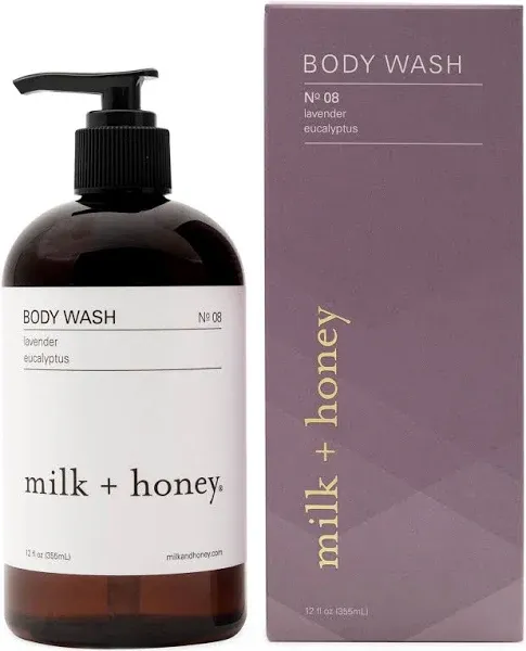 Milk + Honey N. 08 Lavender &amp; Eucalyptus Body Wash 12 Ounces