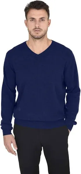 State Cashmere Men’s Essential V-Neck Pullover Sweater 100% Pure Cashmere Medium