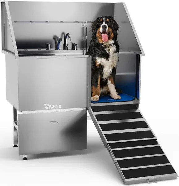 50" Stainless Steel Dog Washing Station with Storage Drawer