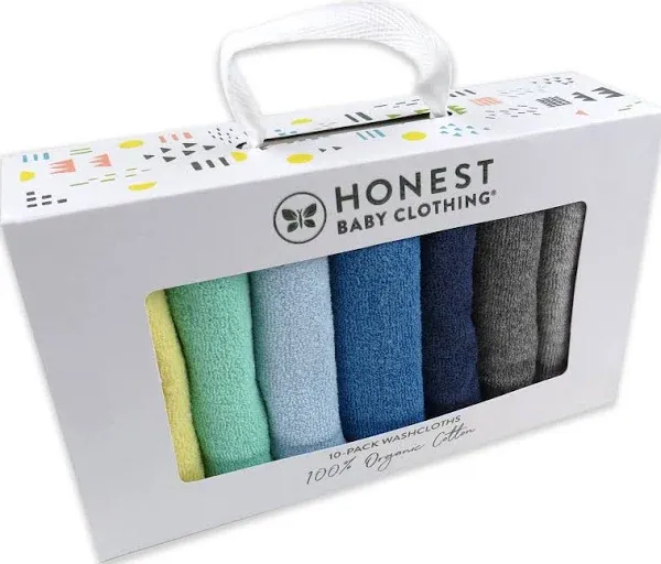 Honest Baby Clothing 10-Pack Organic Cotton Baby-Terry Wash Cloths