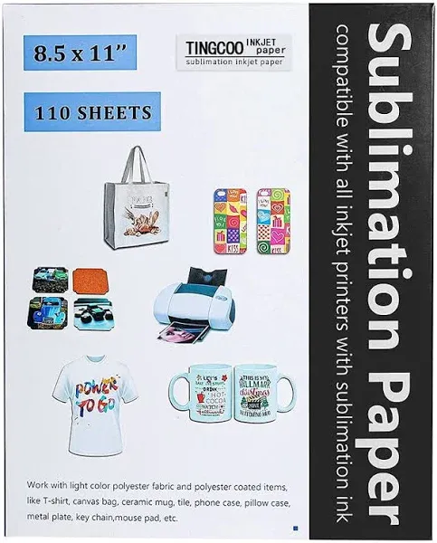 Sublimation Paper Heat Transfer Paper 110 Sheets 8.5x11 Inches for Any Inkjet...