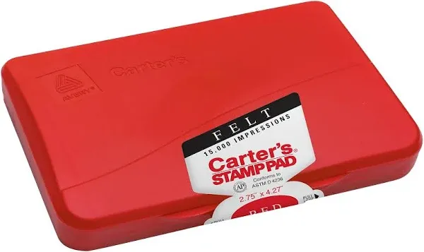 Carter's Felt Red Stamp Pad, 2.75 x 4.27 Inch Ink Pad (21071)