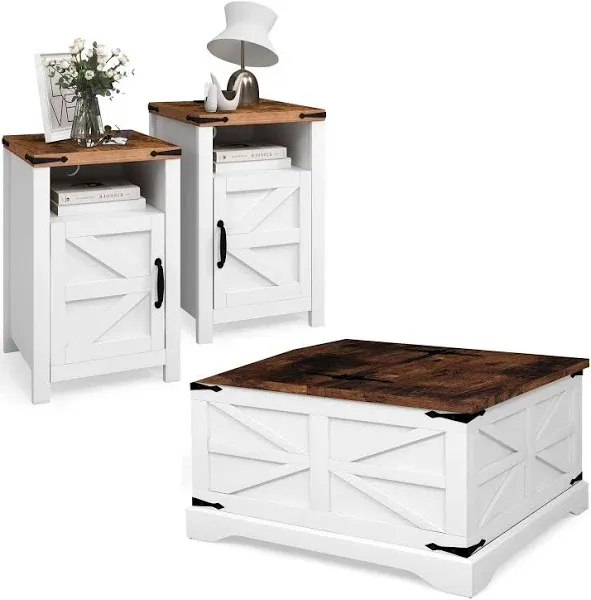 Oneinmil 3-Piece Farmhouse Table Set