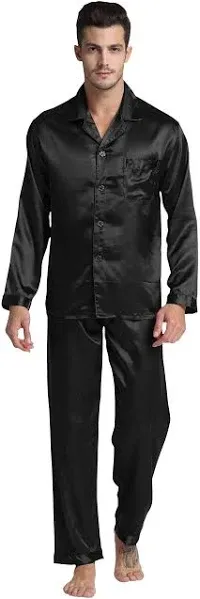 TONY & CANDICE Men's Classic Satin Pajama Set Sleepwear