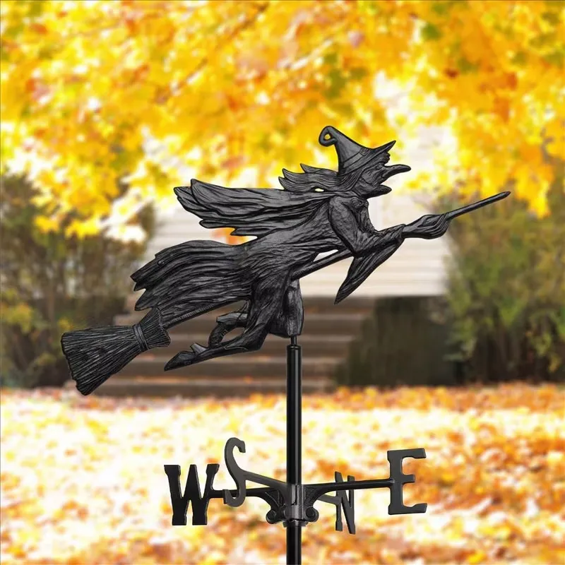 Design Toscano Windblown Wicked Witch Metal Weathervane: Garden Stake