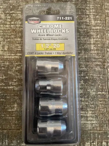 Dorman 711-221 Chrome Acorn Wheel Locks 1/2&#034;-20 New