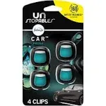 Febreze Unstopables Car Odor Fighting Car Freshener Vent Clip Fresh Scent, .07 oz. Car Vent Clip, Pack of 4