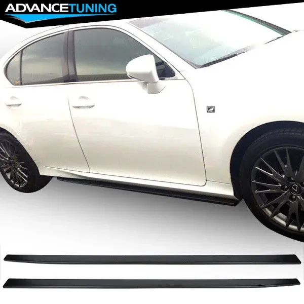 Fits 16-19 Lexus GS F 2PCS Side Skirts Extension Lip Rocker Panel PP Matte Black