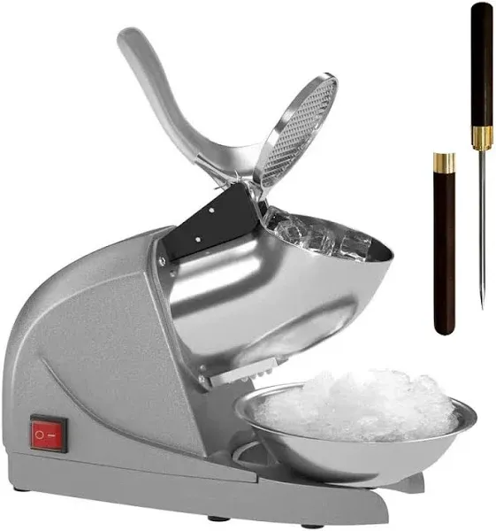 Ice Shaver Prevent Splash Snow Cone Machine, Electric 3 Blades Shaved Ice Mac...