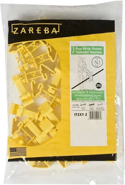 Zareba IT2XY-Z Yellow Snap-On 2 in Extender T-Post Insulator