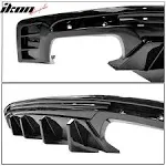 Ikon Motorsports Rear Diffuser Bumper Lip Compatible with 2016-2024 Chevrolet Camaro Glossy Black PP Ikon Style Valance Lower Body Protection Part