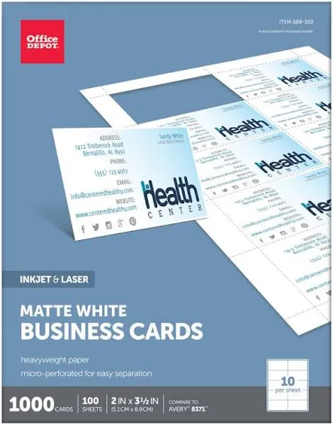 Office Depot Matte Business Cards