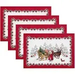 Elrene Home Fashions Villeroy & Boch Elrene Home Fashions Toy's Fantasy Holiday Engineered Placemats, Set of 4, 13"x19", Multi