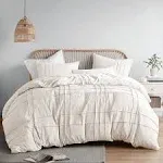 Comfort Spaces Soft Washed Pleated Duvet Cover Set - King, Neutral