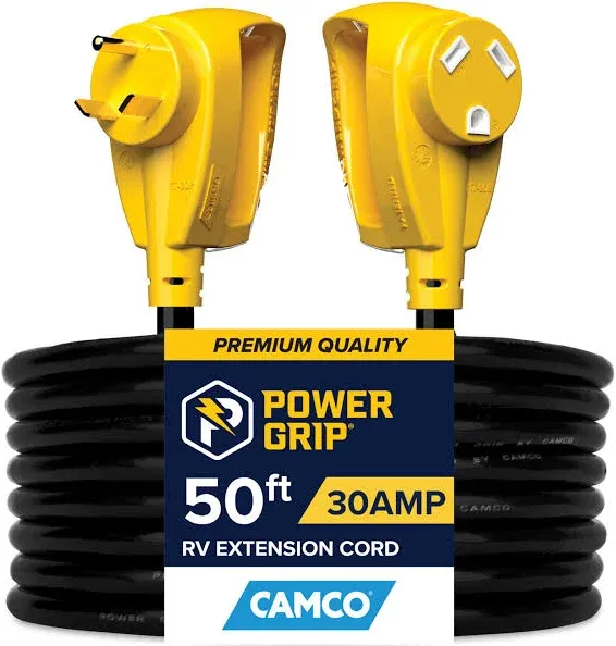 Camco 55197-RV Trailer Camper Power Cord 30A 50&#039; 125V-3750W 10 Ga Camco RV 55197