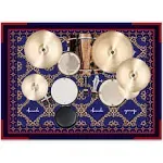 Aucuda Drum Rug Drum Mat Carpet,Tightly Woven Fabric with Non-Slip Grip Bottom,6x4ft,Starry Sky Blue