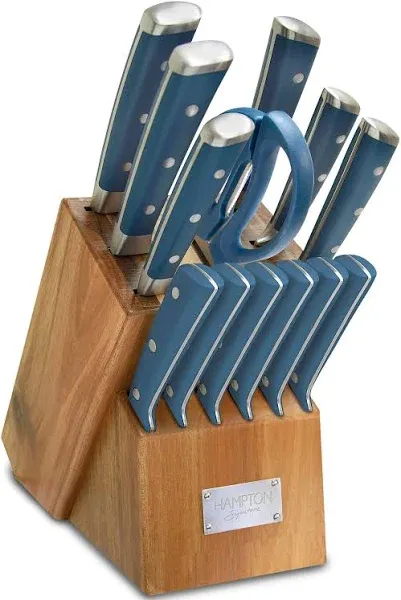 Hampton Forge Signature Stellar 14 Piece Knife Block Set, Blue