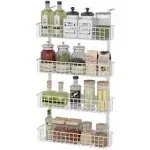 MILIJIA 4 Tier Magnetic Spice Rack | Strongly Magnetic Spice Shelf with Utility Hooks | Refrigerator Spice Storage | Kitchen Storage Rack for Placing