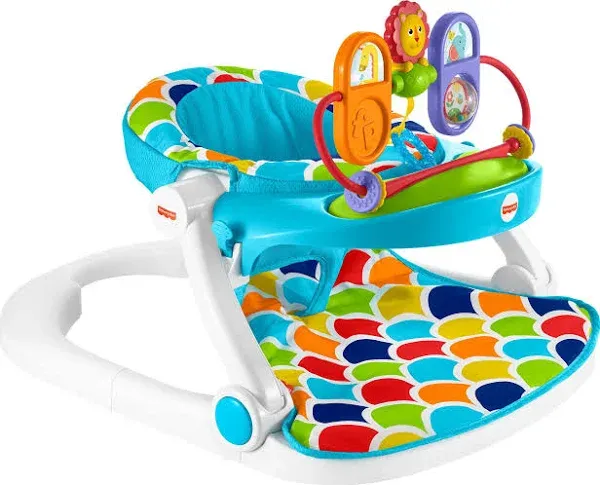 Fisher-Price Portable Baby Chair, Deluxe Sit-Me-Up Floor Seat with Multicolor 