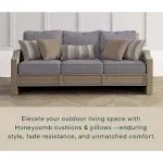 Honeycomb Outdoor Deep Seating Cushion Set - Heathered Solid Grey