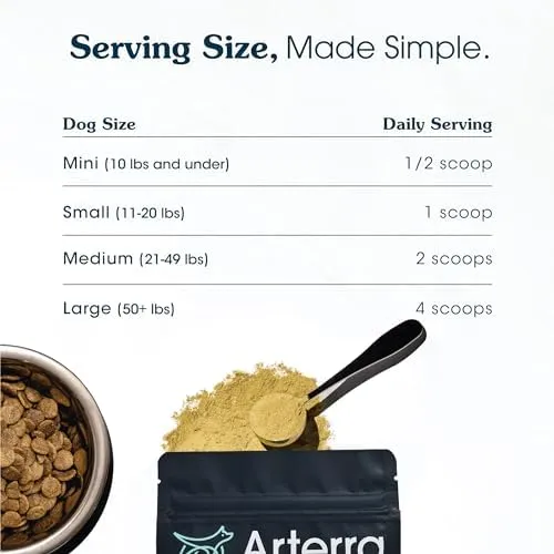 Arterra All-in-One Dog Supplement for Longevity, Wellness &amp; Health for 2-7 yrs