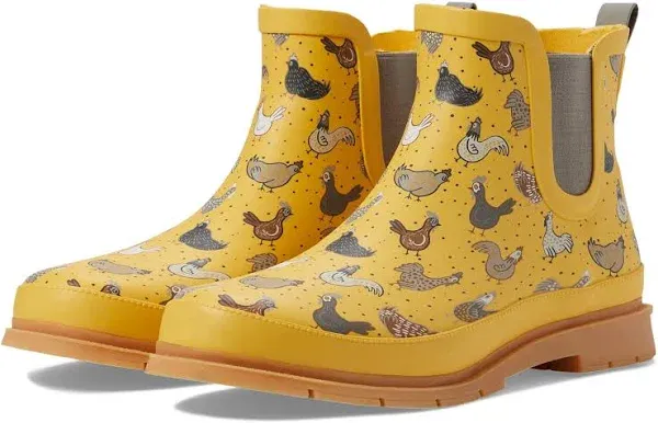 Western Chief Chelsea Waterproof Rain Boots for Women Offers Rubber Upper, Textile Lining, and Synthetic Outsole