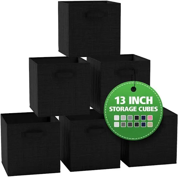 NEATERIZE Fabric Storage Cubes for Cube Organizer 6 Pack Heavy Duty Textured Storage Bins