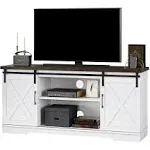 IDEALHOUSE Farmhouse TV Stand for 65 inch TV, Entertainment Center with Storage and Sliding Barn Doors, Modern Media TV Console TV Stands for Living