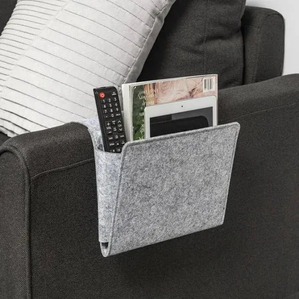 Kikkerland Pocket Felt Caddy, Storage, Organizer, Holder Bedside, Grey, Large