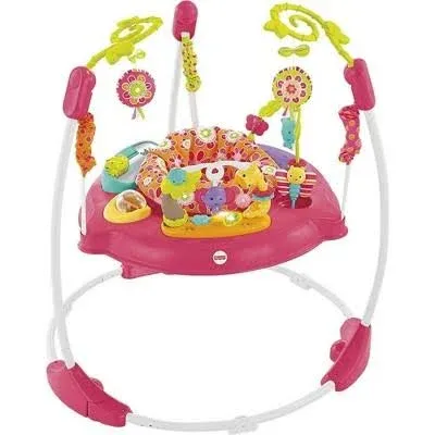 Fisher-Price Baby Bouncer Pink Petals Jumperoo Activity Center with Music Lights