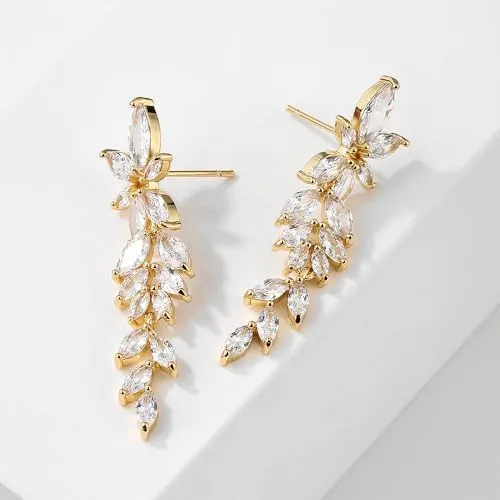 Nadri Women's Wren Cubic Zirconia Cluster Linear Earrings