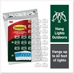 Command All Weather Hooks and Strips, Plastic, Small, 30 Clips and 32 Strips/Pack