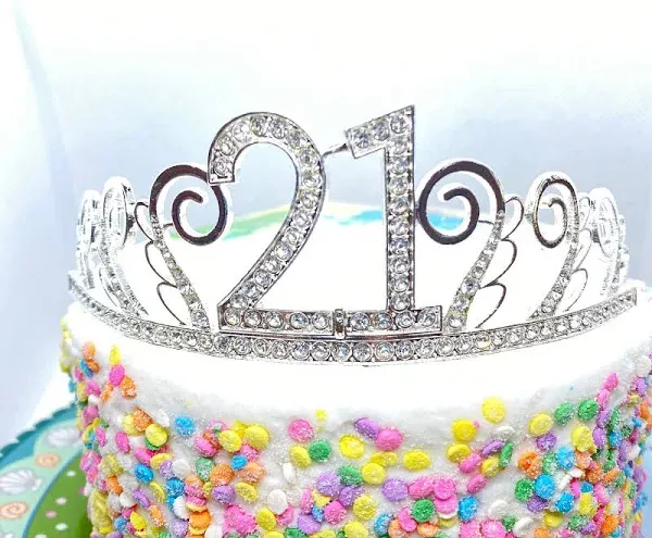 EBE EmmasbyEmma 21st Birthday Gifts for Women, 21st Birthday Tiara and Sash