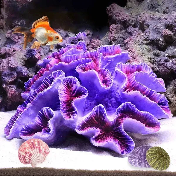 Besimple Aquarium Coral Ornaments Decor Fish Tank Plants Decoration Purple 