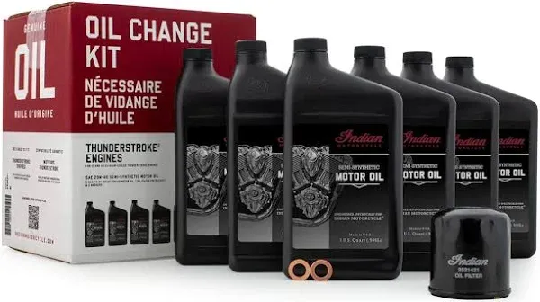 Indian Motorcycle Oil Change Kit for Chieftain, Roadmaster, Chief, Springfiel...