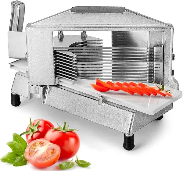 VEVOR Commercial Tomato Slicer 1/4" Heavy Duty Cutter with Built-in Cutting Board for Restaurant or Home Use | VEVOR US