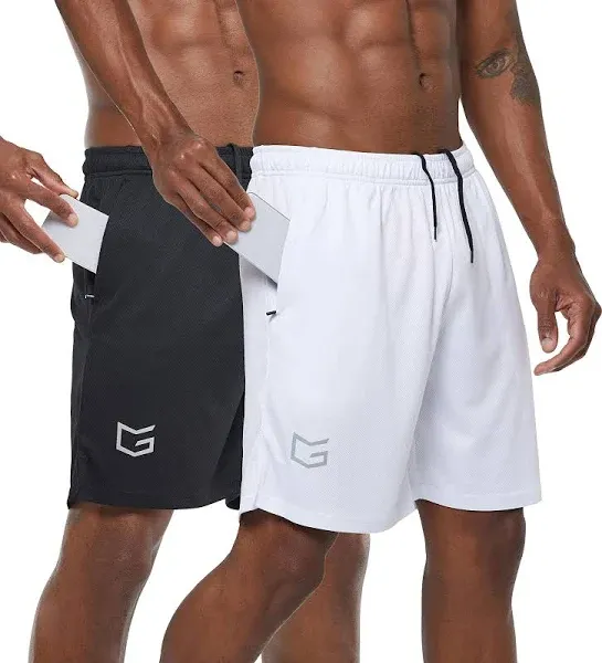 G Gradual Men's 7" Workout Running Shorts Quick Dry Lightweight Gym Shorts with Zip Pockets